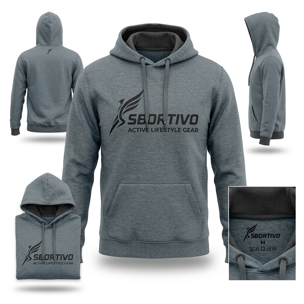 SBORTIVO™ Core-Series Men's Tech-Fleece Hoodie – Granite Heather